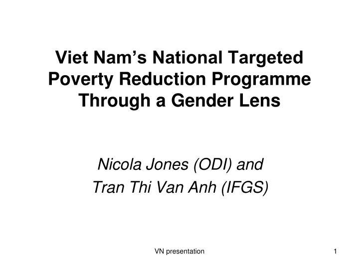 viet nam s national targeted poverty reduction programme through a gender lens
