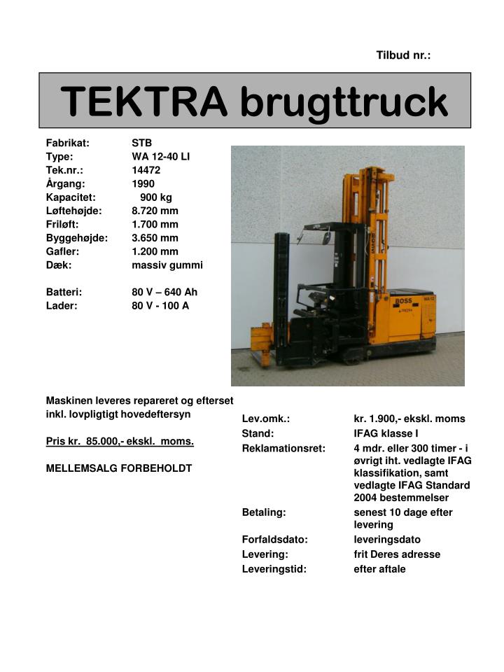 tektra brugttruck