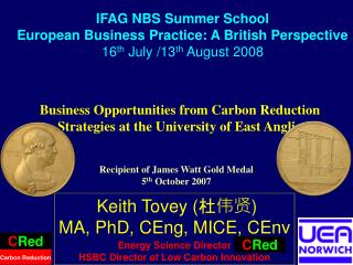 Business Opportunities from Carbon Reduction Strategies at the University of East Anglia