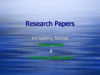 Research Papers