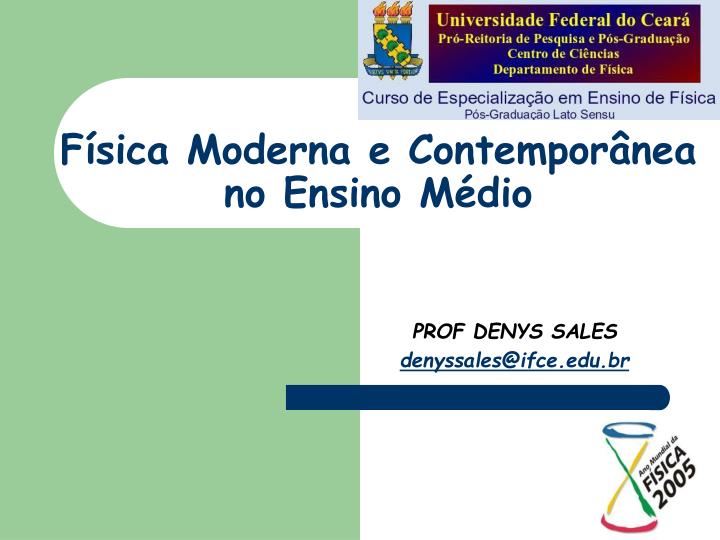 f sica moderna e contempor nea no ensino m dio