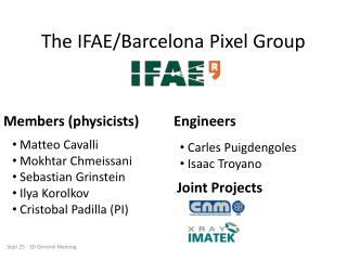 The IFAE/Barcelona Pixel Group