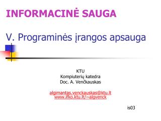 informacin sauga v programin s rangos apsauga