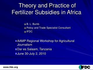 Theory and Practice of Fertilizer Subsidies in Africa
