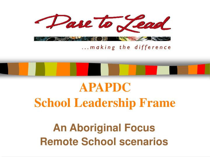 apapdc school leadership frame