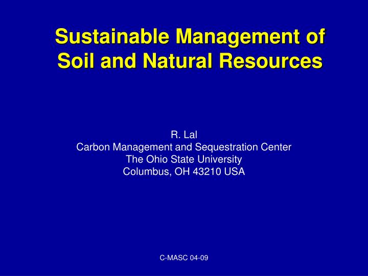 sustainable management of soil and natural resources