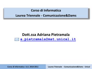corso di informatica a a 2010 2011