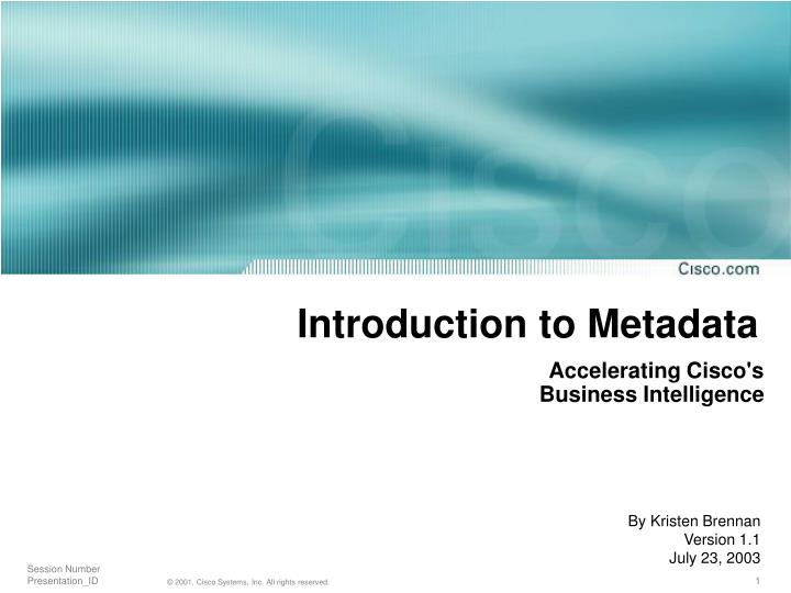 introduction to metadata