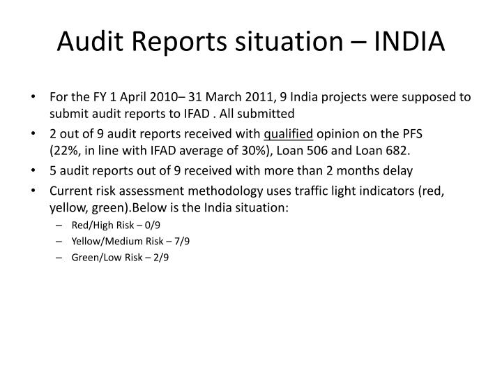 audit reports situation india