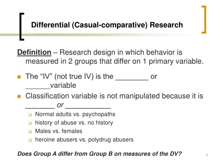 differential casual comparative research