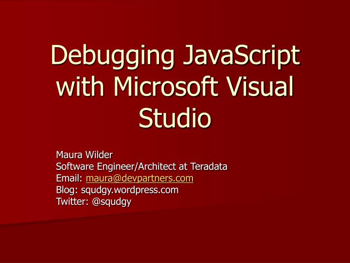 debugging javascript with microsoft visual studio