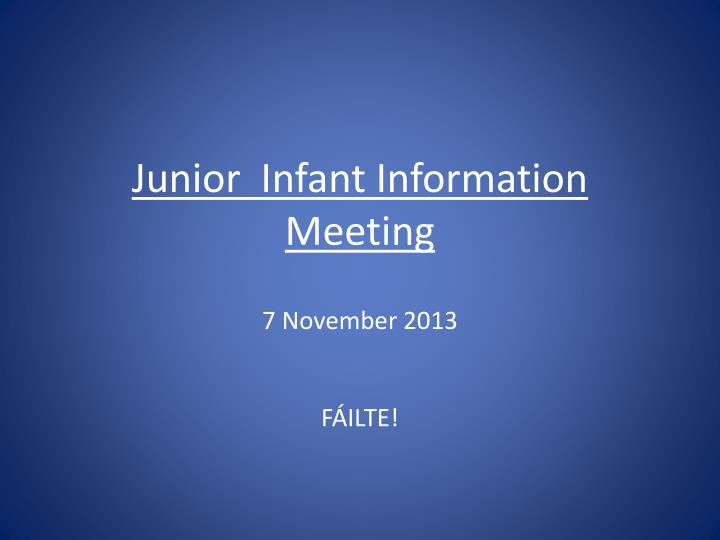 junior infant information meeting