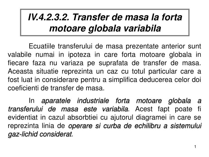 iv 4 2 3 2 transfer de masa la forta motoare globala variabila