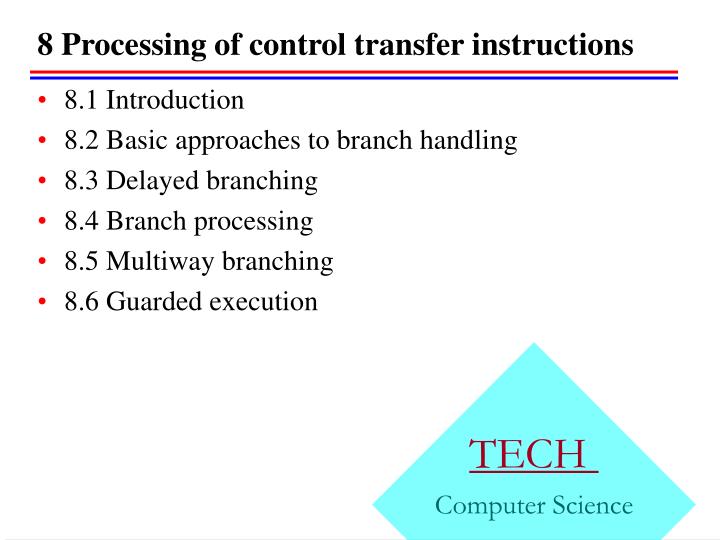 8 processing of control transfer instructions