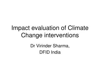 Impact evaluation of Climate Change interventions