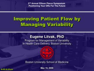 Improving Patient Flow by Managing Variability