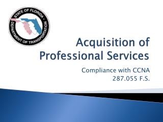 Acquisition of Professional Services