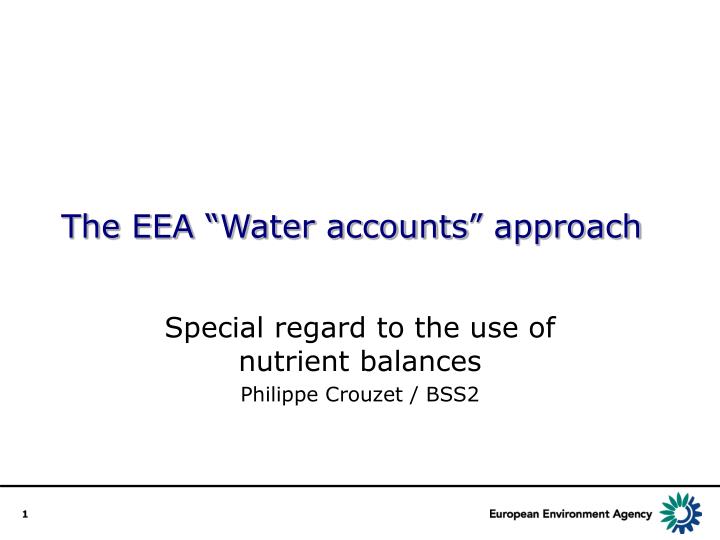 the eea water accounts approach