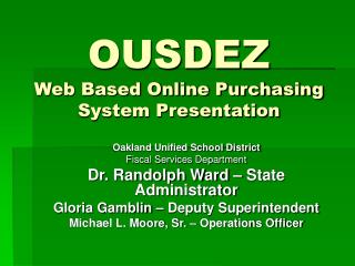 OUSDEZ Web Based Online Purchasing System Presentation