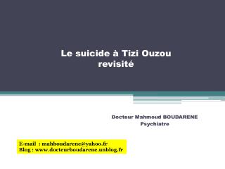 le suicide tizi ouzou revisit