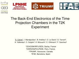 The Back-End Electronics of the Time Projection Chambers in the T2K Experiment
