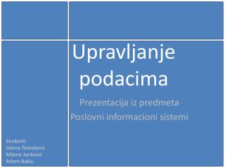 upravljanje podacima