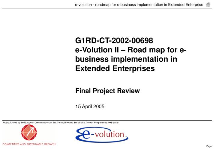 g1rd ct 2002 00698 e volution ii road map for e business implementation in extended enterprises