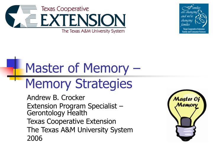 master of memory memory strategies