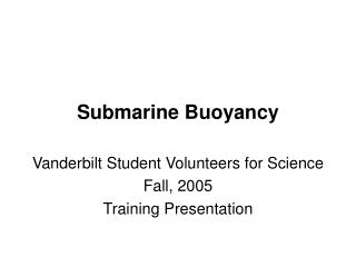 Submarine Buoyancy