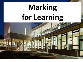 Marking for Learning