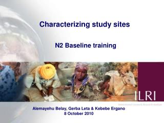 Characterizing study sites N2 Baseline training