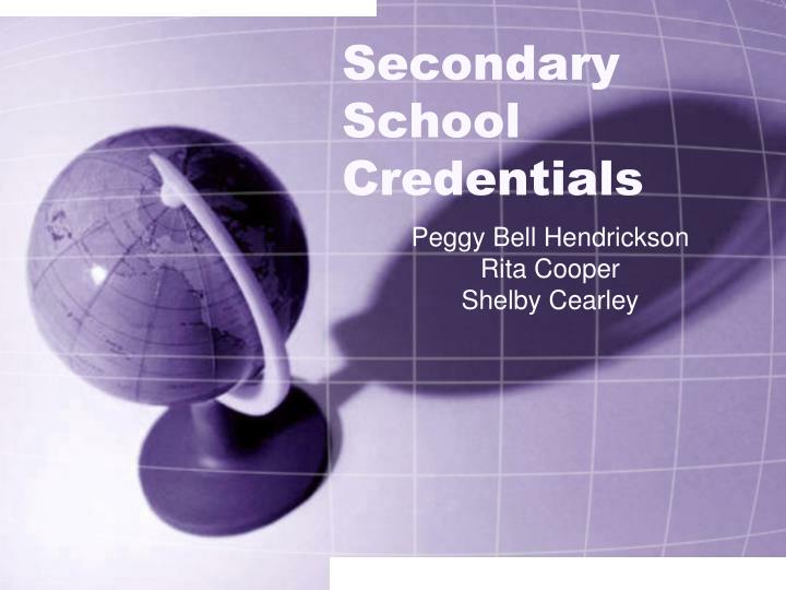 secondary school credentials