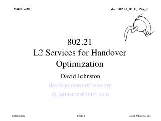 802.21 L2 Services for Handover Optimization