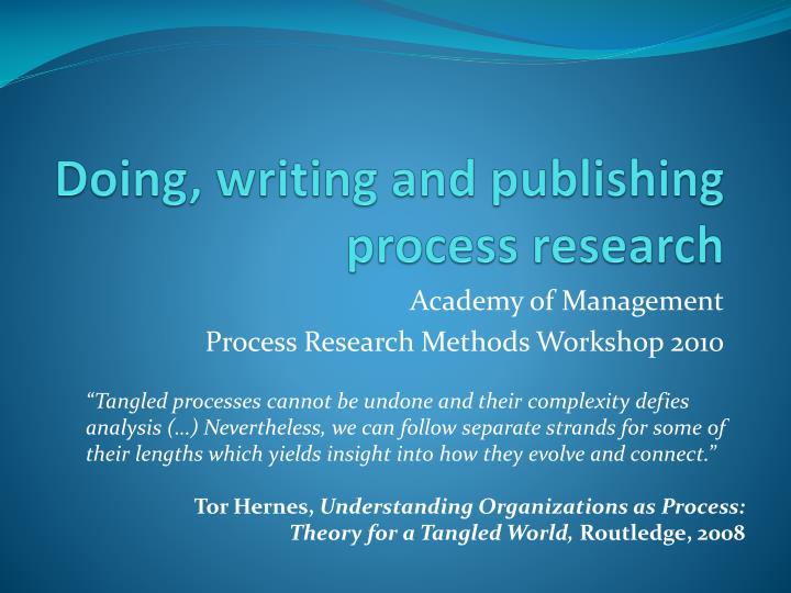 doing writing and publishing process research