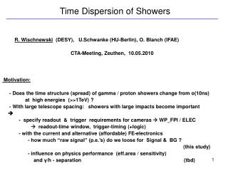 Time Dispersion of Showers