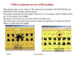 VDDA syndrome on two AMS modules