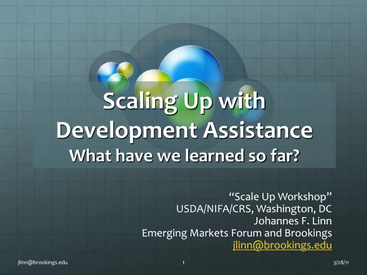 scaling up with development assistance what have we learned so far