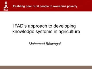 Enabling poor rural people to overcome poverty
