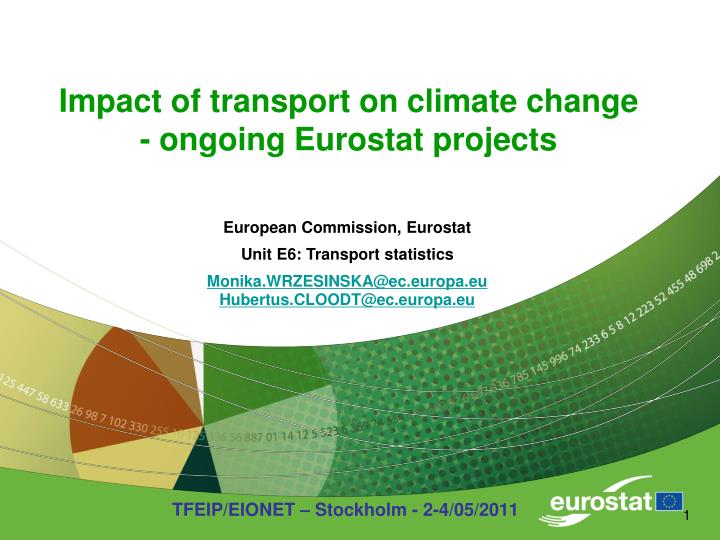 impact of transport on climate change ongoing eurostat projects