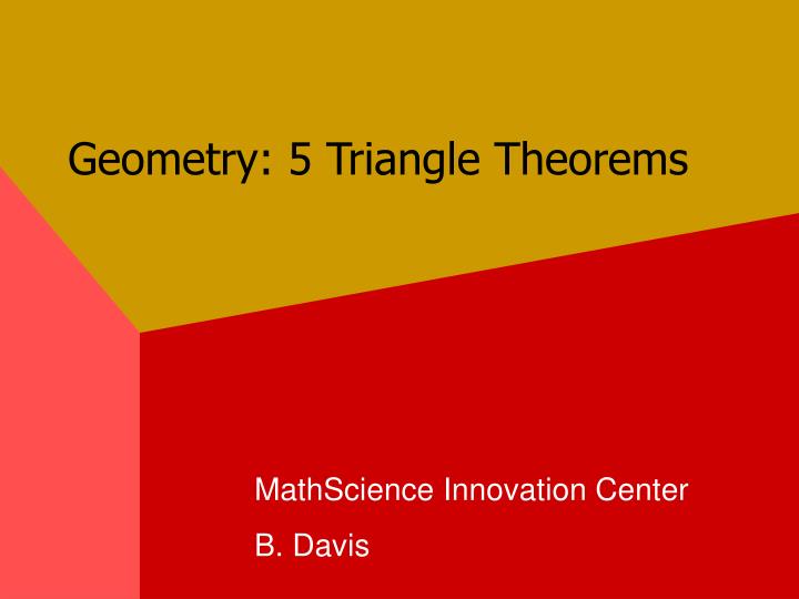 geometry 5 triangle theorems