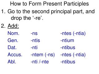 how to form present participles