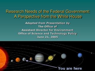 Research Needs of the Federal Government: A Perspective from the White House