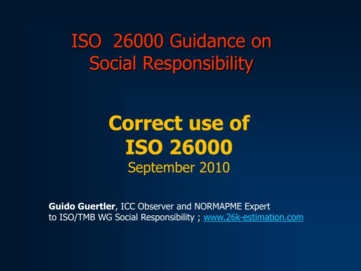 iso 26000 guidance on social responsibility