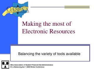 Making the most of Electronic Resources