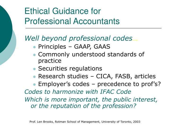 ethical guidance for professional accountants