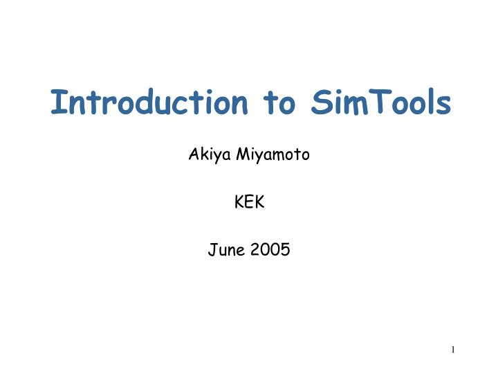 introduction to simtools