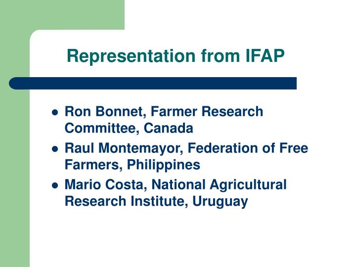 representation from ifap