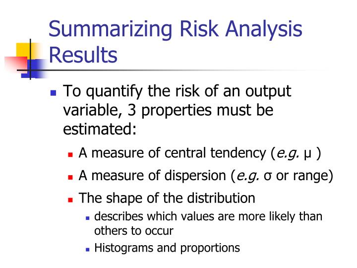 summarizing risk analysis results