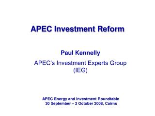 APEC Investment Reform