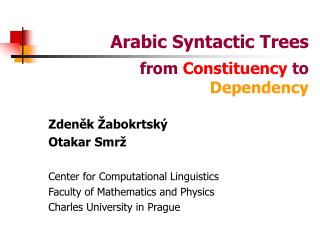 Arabic Syntactic Trees